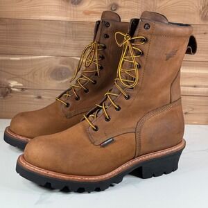 Red Wing Loggermax 4420 Mens Brown Waterproof Leather Work Boots Men's 11.5